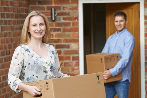 Business furniture and equipment prepared for a move in South Wimbledon