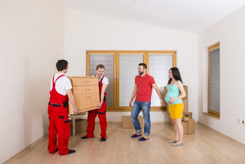 Professional removals van service handling parking and access in South Wimbledon