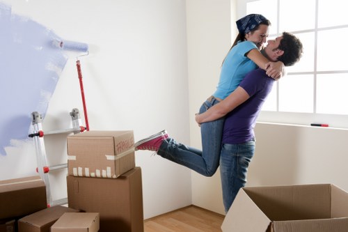 South Wimbledon removals team preparing furniture and boxes for transport