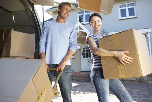 Local moving van loading boxes and furniture for a South Wimbledon move