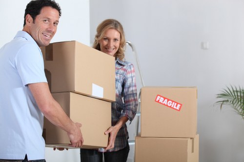 Local moving van transporting household items in southwest London